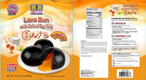 Product packaging, Prime Food brand Lava Bun with Salted Egg Yolk