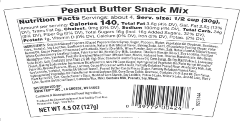 PEANUT BUTTER SNACK MIX TO GO 4.5oz