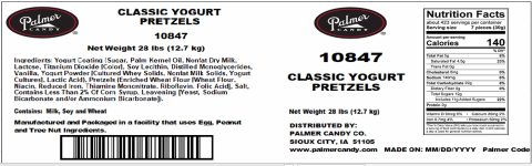 CLASSIC YOGURT PRETZELS 28#