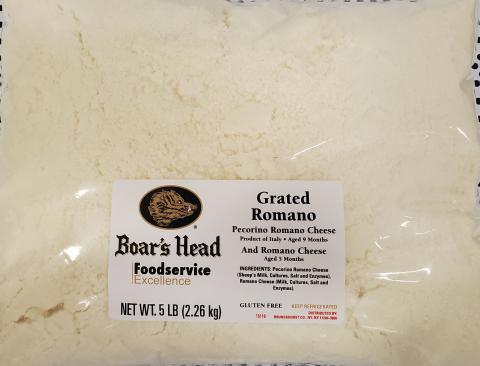 Boar’s Head Pecorino Romano Grated bag 5 lb bag