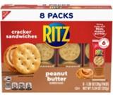 11.4 oz. RITZ Peanut  Butter Cracker  Sandwiches - 8 Count (8 x 1.38-oz. 6-pack carton)