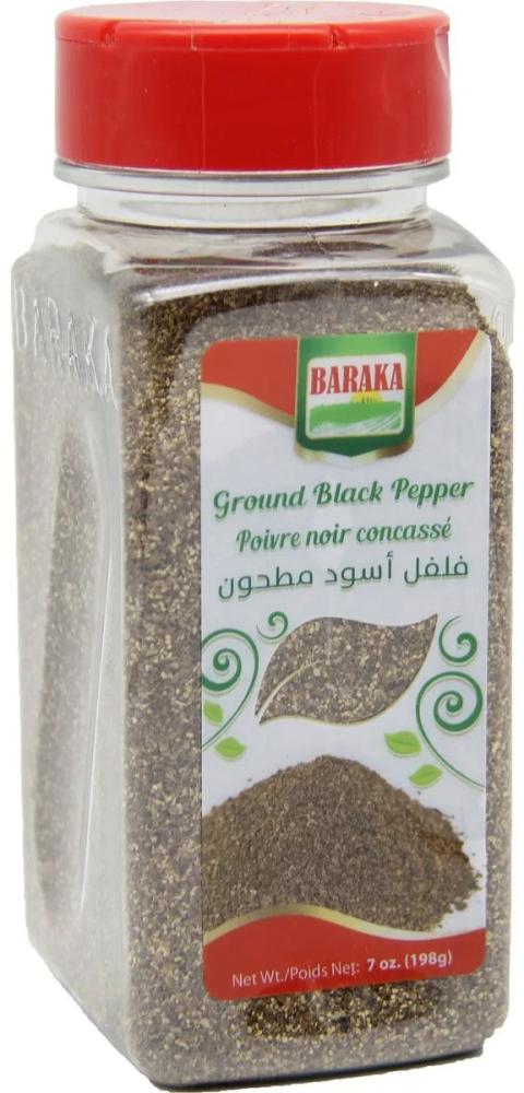 Ground Black Pepper, Net Wt 7 oz, Front Label