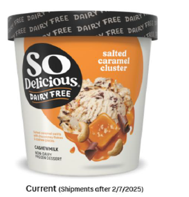 Image of current package So Delicious Dairy Free Salted Caramel Cluster Non-Dairy Frozen Dessert Pint